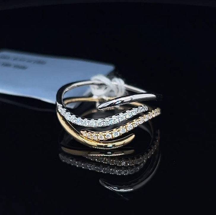 Natural Diamond Full 18K Gold Ring 天然鑽石18K金戒指
