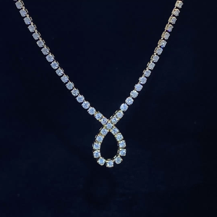 Natural Diamond (2.00 ct) Full 18K Gold Necklace 天然鑽石18K金頸鏈